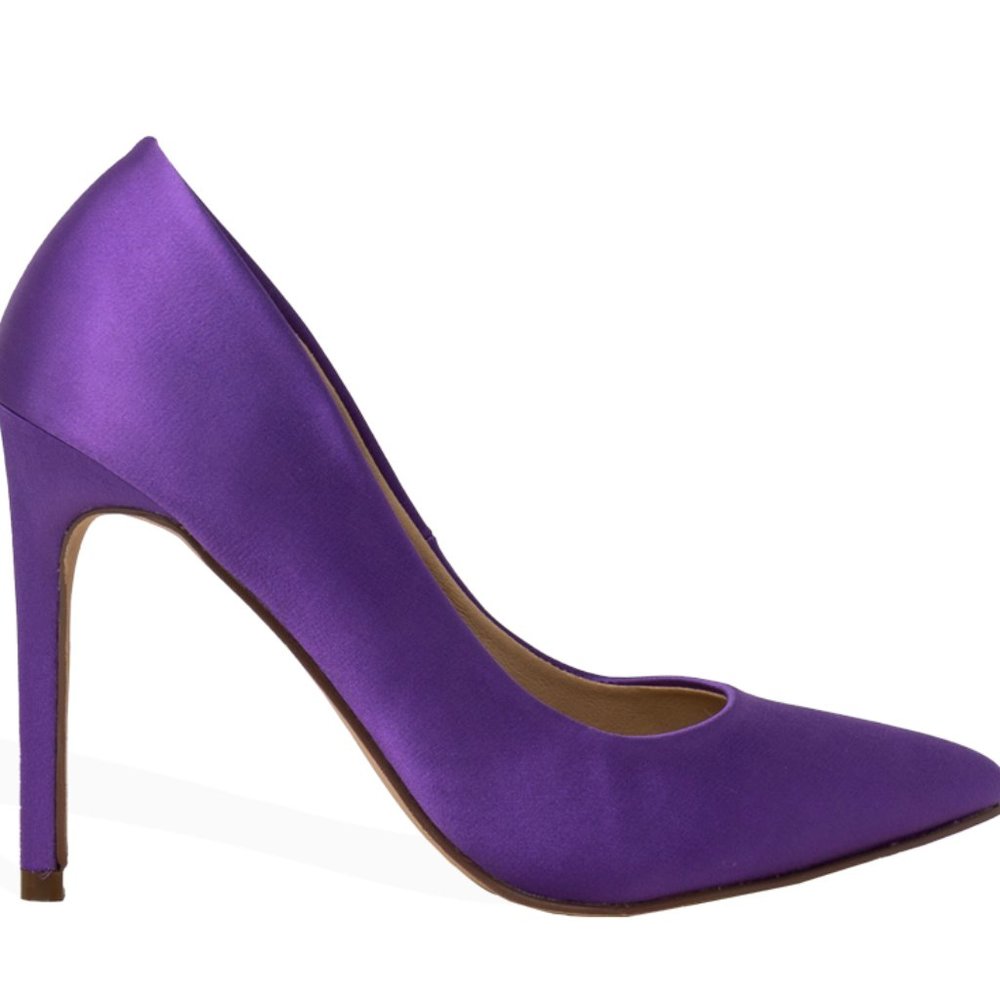 Women's High Heel Closed Pointed Toe Slip On Dress Pump Shoes